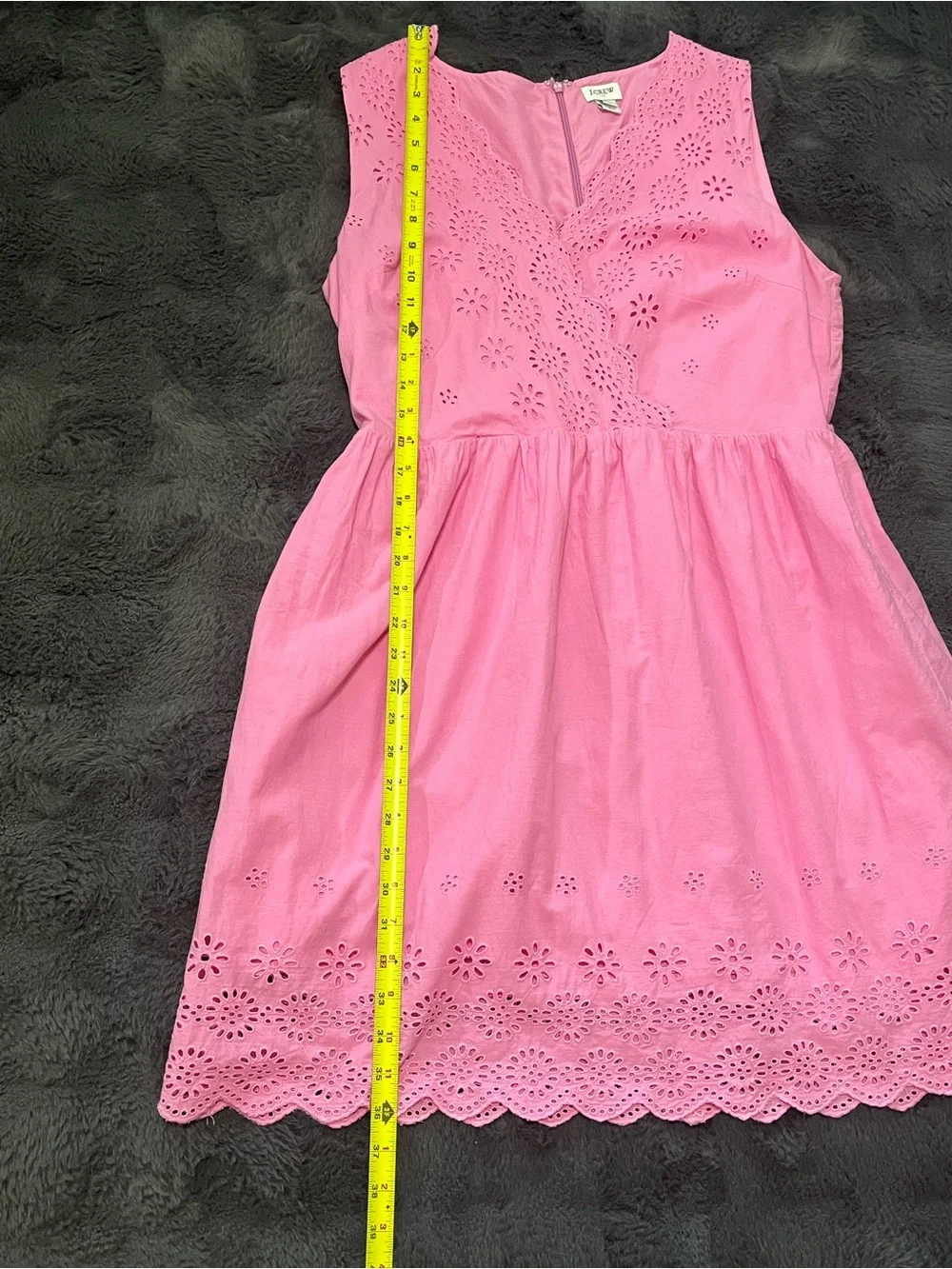 J.Crew Pink Eyelet Sleeveless Cotton Dress Size 12